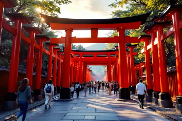 Corredor de torii no Fushimi Inari-taisha, em Kyoto.